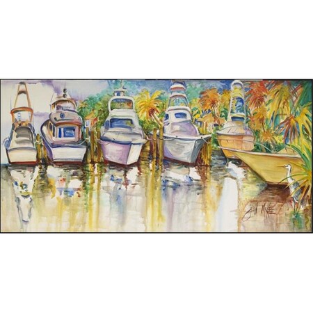 Micasa Deep Sea Fishing Boats Mangos Indoor & Outdoor Runner Mat28 x 58 in. MI257498